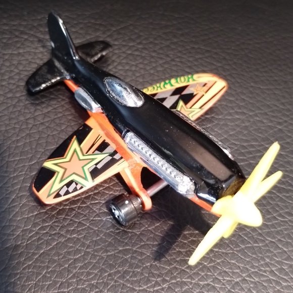 Hot Wheels Mad Propz Blue & Orange Airplane - Picture 3 of 5